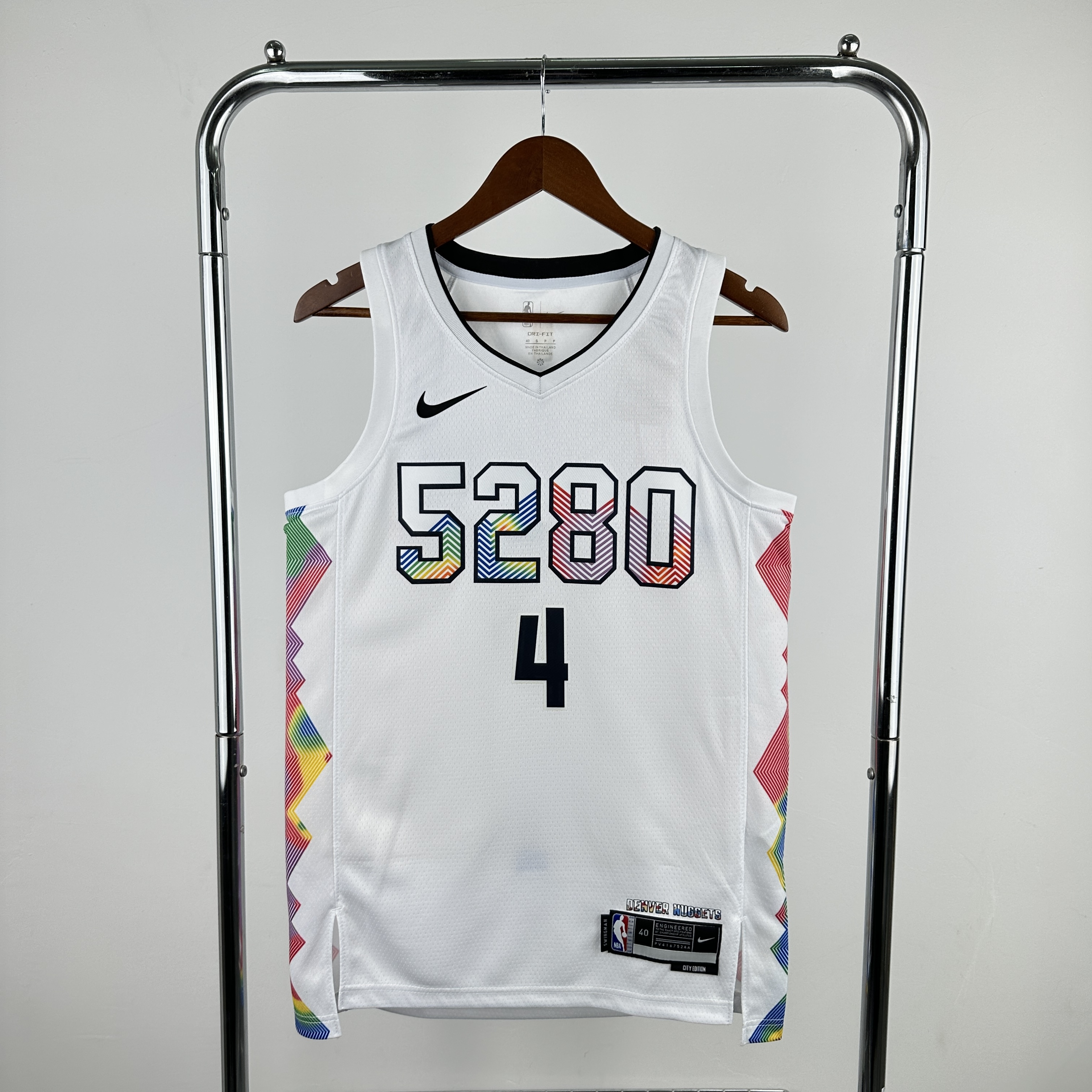 Men Denver Nuggets #4 Westbrook Fanatics White City Edition 2024-25 Fast Break Player NBA Jersey->denver nuggets->NBA Jersey